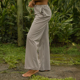Slip On Trouser, Cream Cocoa Stripe