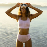 Lavender Houndstooth Olivia Swim Crop