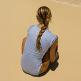 Tuxedo One-Piece, Sand Bar Blue