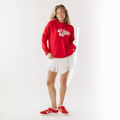Utah Embroidered City Pullover, Crimson