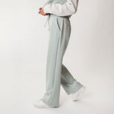 Side view of women's wide leg sweatpants in neo fabric