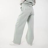 Back view of women's wide leg sweatpants with back pockets