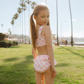 Mini Olivia Two-Piece Set, Pink Check
