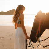 Deep V Bikini Top, Turquoise Rica