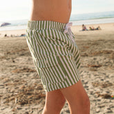 Sage Stripe Jr. Swim Trunks