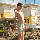 Sage Stripe Jr. Swim Trunks