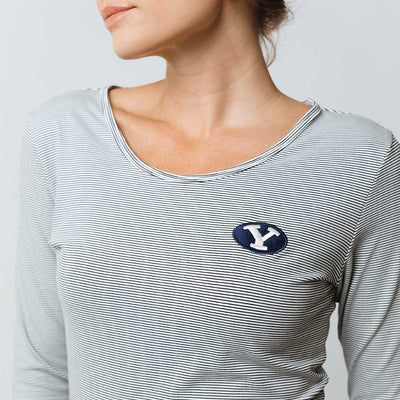 BYU Go Long Crew, Sweet Stripe