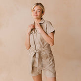 City Romper, Brown Canvas