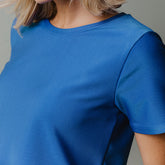 Ribbed Basic Crew Neck Tee, Cobalt