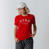 Utah Boyfriend Tee, Red Utah Football