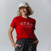 Utah Boyfriend Tee, Red Utah Football
