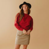 Canvas Skirt, Brown Canvas