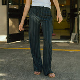 Audrey Trouser, Navy Pinstripe