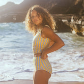 Lemon Stripe High-Waisted Bottoms