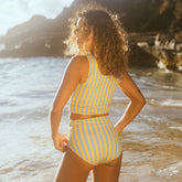 Lemon Stripe High-Waisted Bottoms