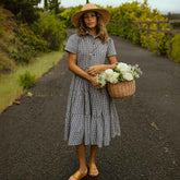 Arroyo Dress, Navy Gingham