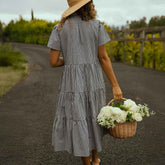 Arroyo Dress, Navy Gingham