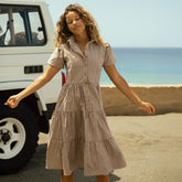 Arroyo Dress, Brown Gingham