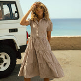 Arroyo Dress, Brown Gingham