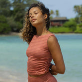 Ruched Crop Top, Sunset Stripe