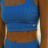 Royal Pinstripe Olivia Swim Crop