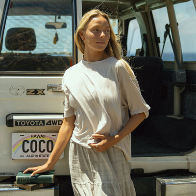 Perfect Oversized Bamboo Tee, Taupe