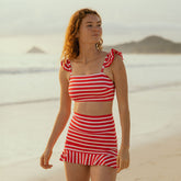 Red/White Stripe Bella Crop Top