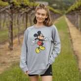 Disney Mickey Long Crew Sweatshirt, Grey