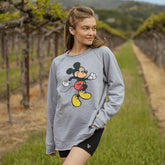 Disney Mickey Long Crew Sweatshirt, Grey