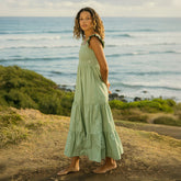 Verse Dress, Green and White Stripe