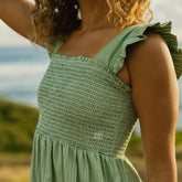 Verse Dress, Green and White Stripe