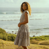 Eden Dress, Navy Stripe