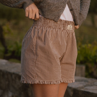 Jab Shorts, Brown Gingham