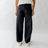 High Rise Barrel Pants, Black