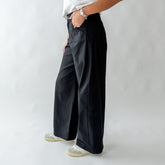 High Rise Barrel Pants, Black