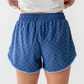 Varsity Shorts, Blue/Blue Polka Dot