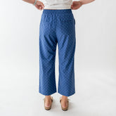 Audrey Mid Rise Wide Leg Pants, Blue/Blue Polka Dot