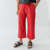 Audrey Mid Rise Wide Leg Pants, Red Polka Dot
