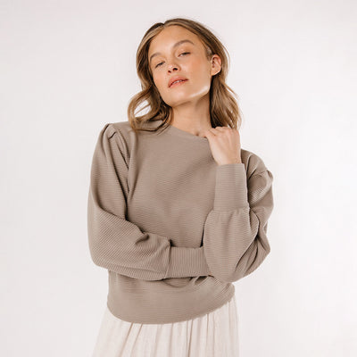 Atlas Ribbed Sweater, Chestnut