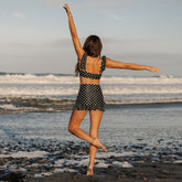 Black Polka Dot Bella Crop Top