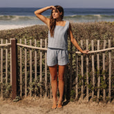 Eyelet Tank, Dusk Blue