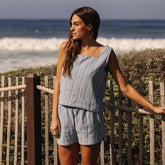 Eyelet Tank, Dusk Blue