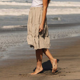 Short Tiered Skirt, Dune