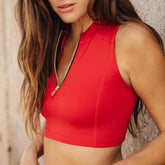 Crush Swim Top, Red Neo