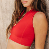 Crush Swim Top, Red Neo