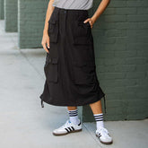 Maxi Cargo Skirt, Black