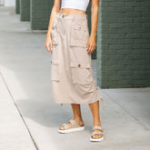 Maxi Cargo Skirt, Cobblestone