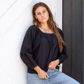 Peasant Top, Black