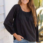 Peasant Top, Black
