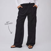 Drawcord Cargo Pants, Black